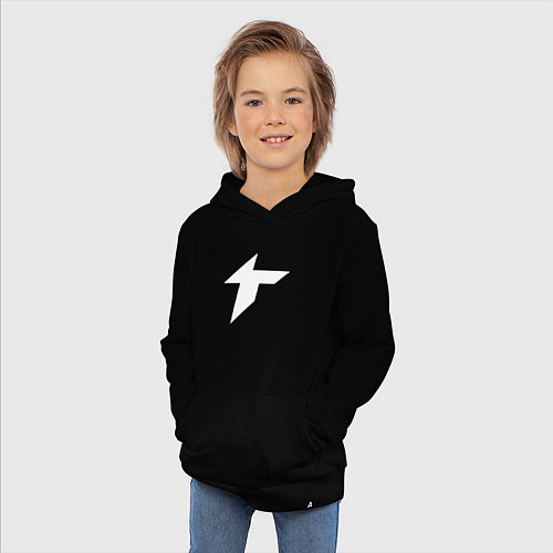 Детская толстовка-худи Thunder awaken logo / Черный – фото 3