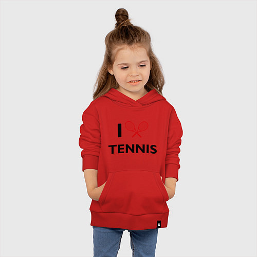 Детская толстовка-худи I Love Tennis / Красный – фото 4