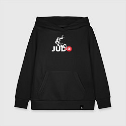 Толстовка детская хлопковая Judo Japan, цвет: черный