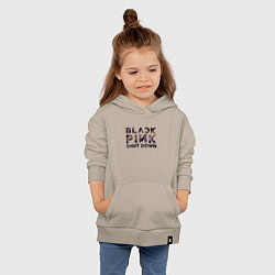 Толстовка детская хлопковая Blackpink logo Jisoo Lisa Rose Jennie, цвет: миндальный — фото 2