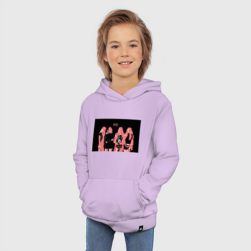 Детская толстовка-худи Группа BLACKPINK в ярко-розовых тонах / Лаванда – фото 3