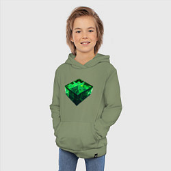 Толстовка детская хлопковая Куб из зелёного кристалла, цвет: авокадо — фото 2