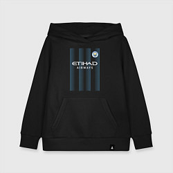 Толстовка детская хлопковая Эрлинг Холанд Манчестер Сити форма 2324, цвет: черный