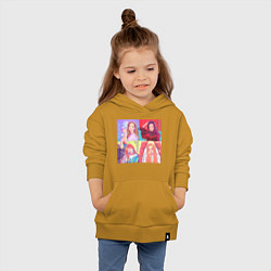 Толстовка детская хлопковая Colorful Black Pink, цвет: горчичный — фото 2