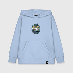 Толстовка детская хлопковая Ретро Фольксваген Жук, цвет: мягкое небо