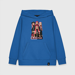 Толстовка детская хлопковая Блэкпинк постер, цвет: синий