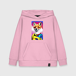 Толстовка детская хлопковая Fox - pop art - fashionista, цвет: светло-розовый