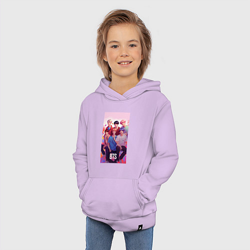 Детская толстовка-худи BTS art anime style / Лаванда – фото 3