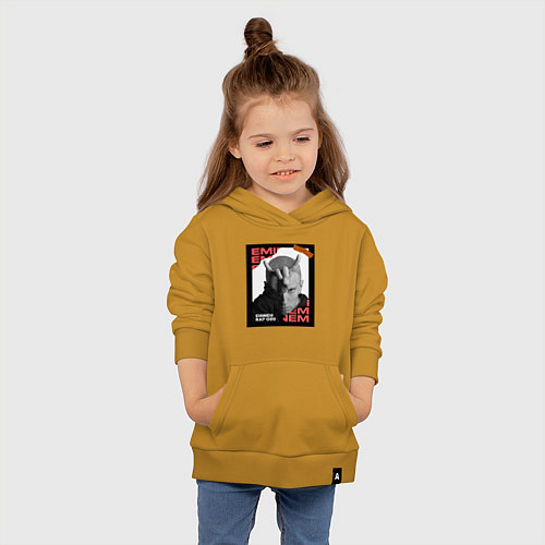 Детская толстовка-худи Rap god / Горчичный – фото 4