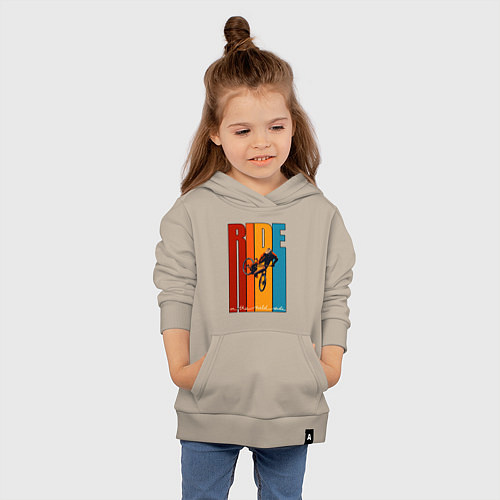 Детская толстовка-худи MTB - ride / Миндальный – фото 4