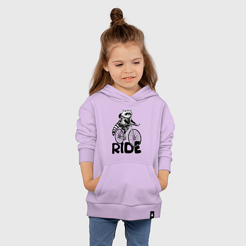 Детская толстовка-худи Raccoon ride / Лаванда – фото 4