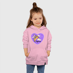 Толстовка детская хлопковая Кролик с крыльями - стрелец, цвет: светло-розовый — фото 2