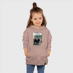 Толстовка детская хлопковая Москва - Россия - медведь, цвет: пыльно-розовый — фото 2