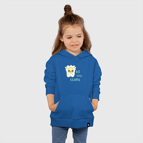 Детская толстовка-худи Не проблема ламы - no problama / Синий – фото 4