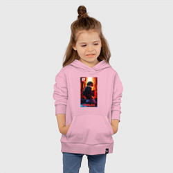 Толстовка детская хлопковая Roblox fire background, цвет: светло-розовый — фото 2