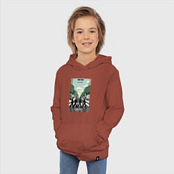 Толстовка детская хлопковая Skibidi toilet Beatles cameramen, цвет: кирпичный — фото 2