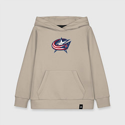 Толстовка детская хлопковая Columbus blue jackets - hockey team - emblem, цвет: миндальный