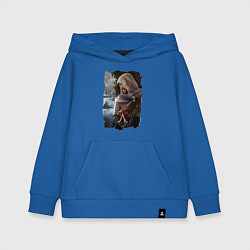 Толстовка детская хлопковая Assassins Creed Mirage Асасин Крид Мираж, цвет: синий