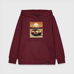 Толстовка детская хлопковая Авто Ягуар, цвет: меланж-бордовый