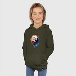 Толстовка детская хлопковая Граффити с орлом, цвет: хаки — фото 2