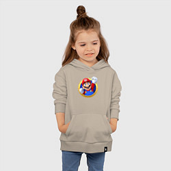 Толстовка детская хлопковая Марио значок, цвет: миндальный — фото 2