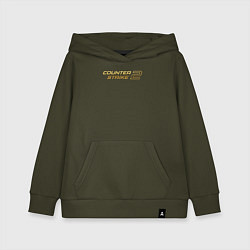 Толстовка детская хлопковая Counter strike 2 gold logo, цвет: хаки