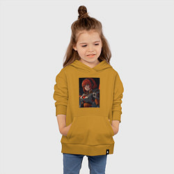 Толстовка детская хлопковая Робо-девушка, цвет: горчичный — фото 2