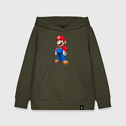 Толстовка детская хлопковая Марио стоит, цвет: хаки
