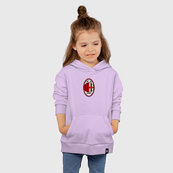 Толстовка детская хлопковая Футбольный клуб Milan, цвет: лаванда — фото 2