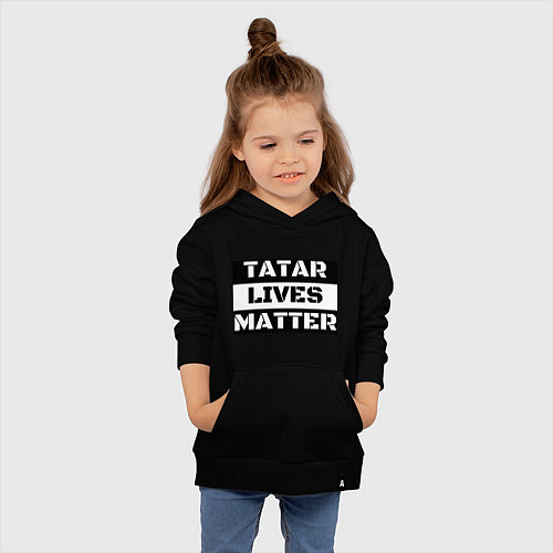 Детская толстовка-худи Tatar lives matter / Черный – фото 4