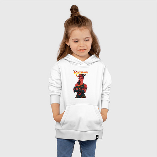 Детская толстовка-худи Карлах - врата балдура / Белый – фото 4