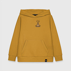 Толстовка детская хлопковая Олень медитирует, цвет: горчичный