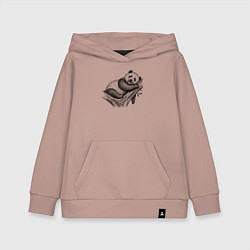 Толстовка детская хлопковая Панда жует бамбук, цвет: пыльно-розовый