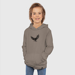 Толстовка детская хлопковая Орёл машет крыльями, цвет: утренний латте — фото 2