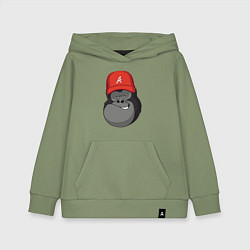 Толстовка детская хлопковая Горилла в кепке, цвет: авокадо