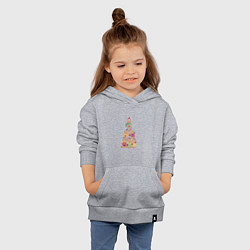 Толстовка детская хлопковая Новогодние капибары, цвет: меланж — фото 2