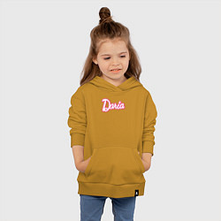 Толстовка детская хлопковая Дарья в стиле Барби - объемный шрифт, цвет: горчичный — фото 2