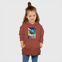 Толстовка детская хлопковая Инопланетная носорожка - фантазия, цвет: кирпичный — фото 2