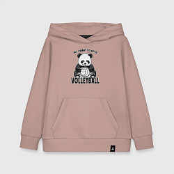 Толстовка детская хлопковая Panda volleyball, цвет: пыльно-розовый