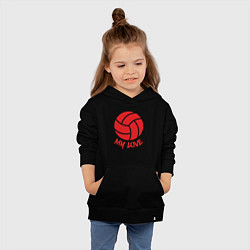Толстовка детская хлопковая Volleyball my love, цвет: черный — фото 2