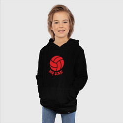 Толстовка детская хлопковая Volleyball my love, цвет: черный — фото 2
