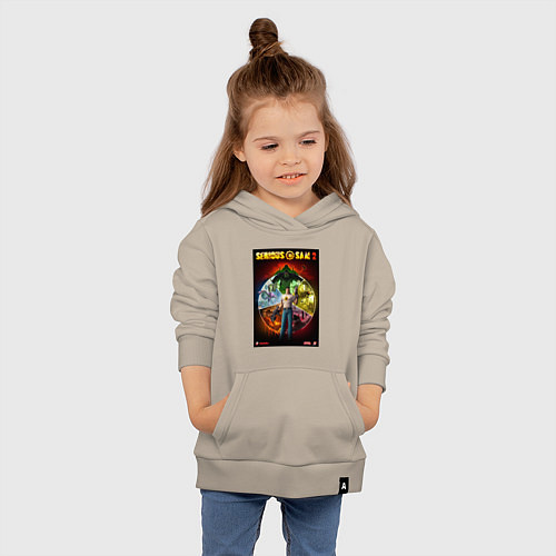 Детская толстовка-худи Serious Sam 2 - all bosses / Миндальный – фото 4