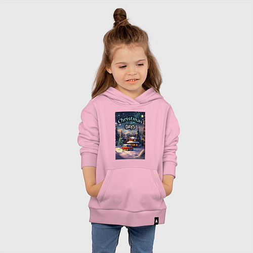 Детская толстовка-худи Рождественский день / Светло-розовый – фото 4