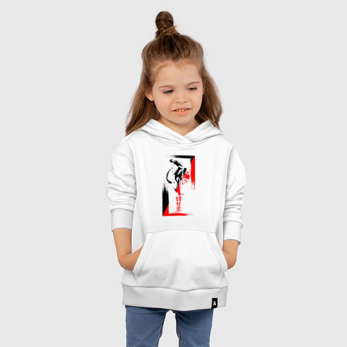 Детская толстовка-худи Боевые искуства black and red / Белый – фото 4