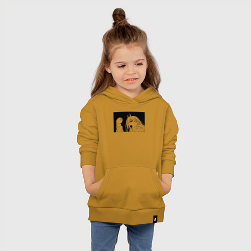 Детская толстовка-худи Пауэр аниме человек бензопила / Горчичный – фото 4