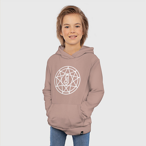 Детская толстовка-худи Slipknot логотип слипкнот / Пыльно-розовый – фото 3