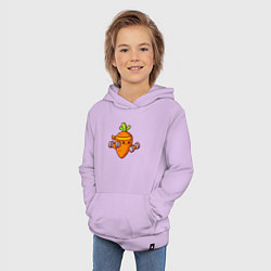 Толстовка детская хлопковая Морковь на спорте, цвет: лаванда — фото 2