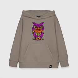 Толстовка детская хлопковая Purple owl, цвет: утренний латте