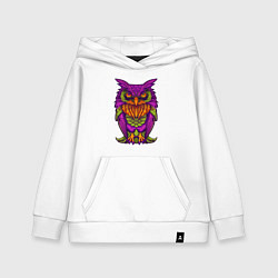 Толстовка детская хлопковая Purple owl, цвет: белый