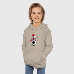 Толстовка детская хлопковая Soccer snowman, цвет: миндальный — фото 2